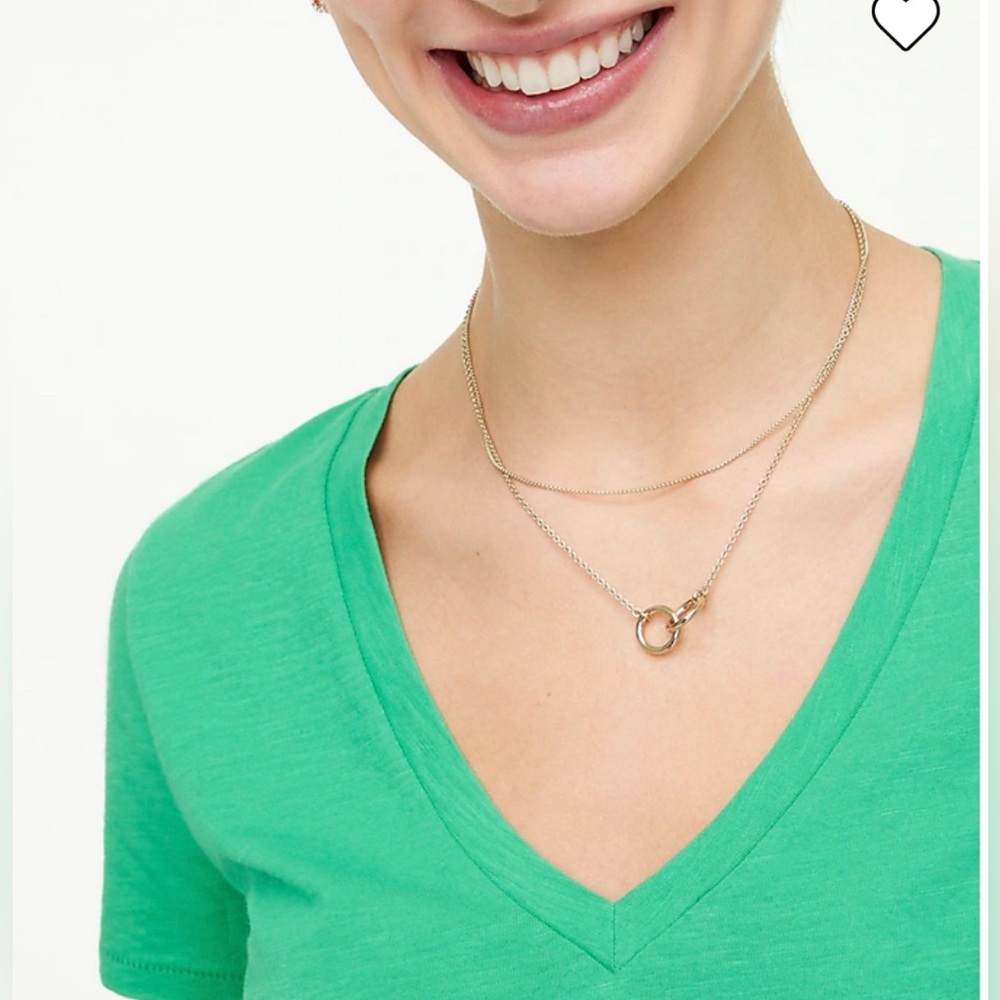 J. Crew V-Neck Clover Green Women's Tee - Picture 4 of 6